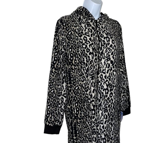 NWT Nick & Nora Cheetah Pajamas Womens M Footless Unionsuit PJs Costume Hood - Picture 4 of 10